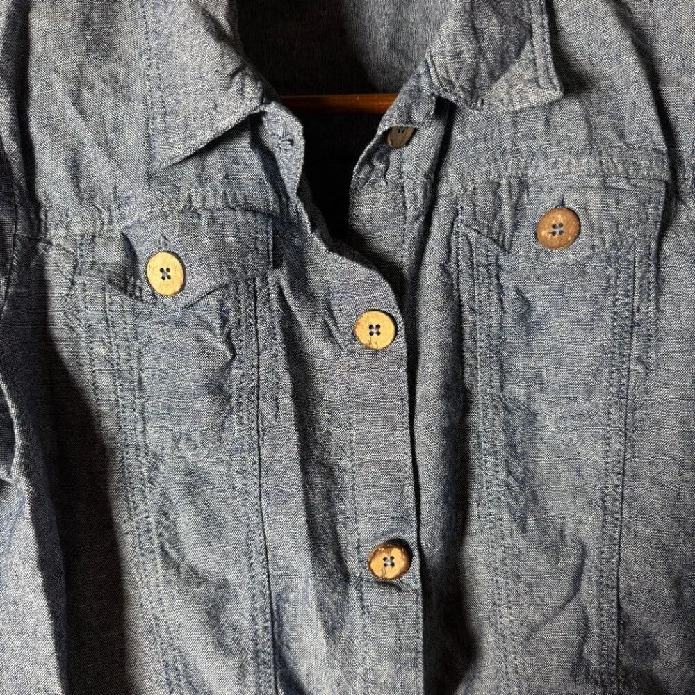 Dash Linen/Rayon Blend Light Jacket Denim Color Size XL